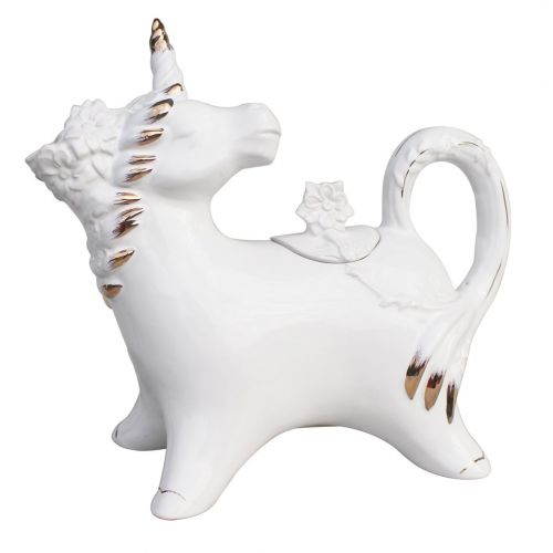  Blue Sky Ceramic Unicorn Teapot, Multicolor