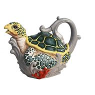 Blue Sky Ceramic 17670 Sea Turtle Teapot, Multicolor