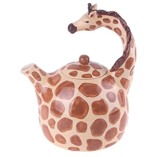 Blue Sky Ceramic Giraffe Teapot, 8 x 6.5 x 8.5