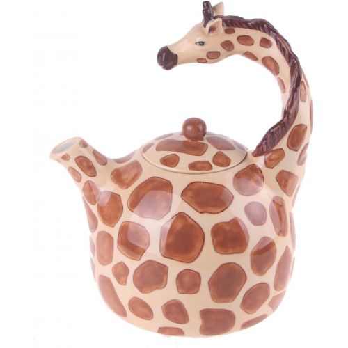  Blue Sky Ceramic Giraffe Teapot, 8 x 6.5 x 8.5