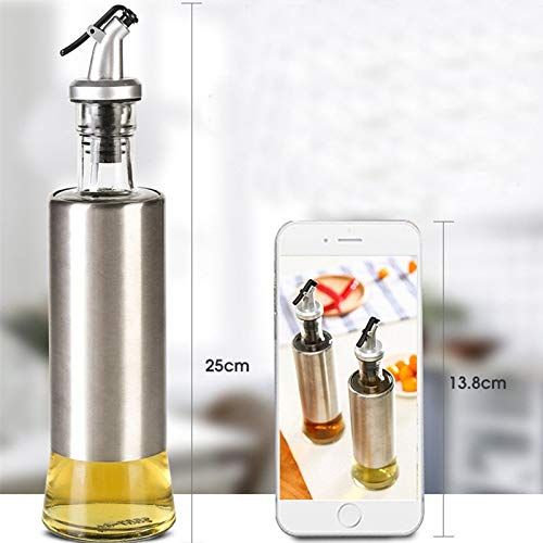  Blue Stones Stainless Steel Olive Oil Bottles Seasoning Oil Container Storage Bottle Sauce Vinegar Pot Leak-Proof Drip- Kitchen Supplie