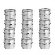 Blue Stones Hot 12pcs/Set Clear Lid Spice Tin Jar Stainless Steel Spice Sauce Storage Container Jars Kitchen Condiment Holde