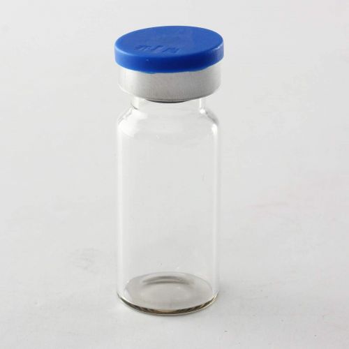  Blue Stones Clear Injection Glass Vial with Flip Off Caps & Stopper Small Medicine Bottles Experimental Test Liquid Containers