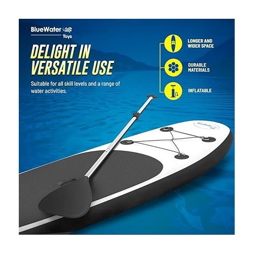  Portable Inflatable Stand Up Paddle Board Kit with Pump, Backpack, Coil Leash, and Repair Kit, SUP 350 Pound Limit, 11 Feet by 34 Inches