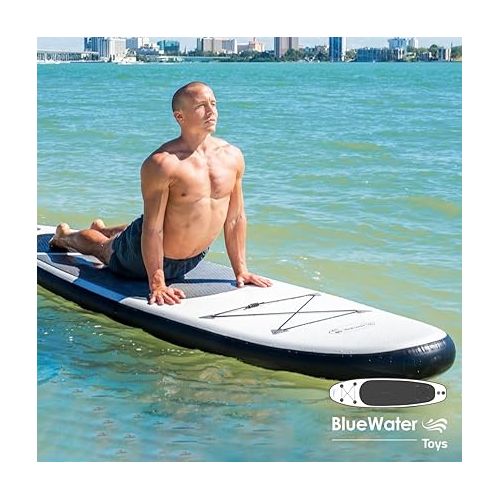  Portable Inflatable Stand Up Paddle Board Kit with Pump, Backpack, Coil Leash, and Repair Kit, SUP 350 Pound Limit, 11 Feet by 34 Inches