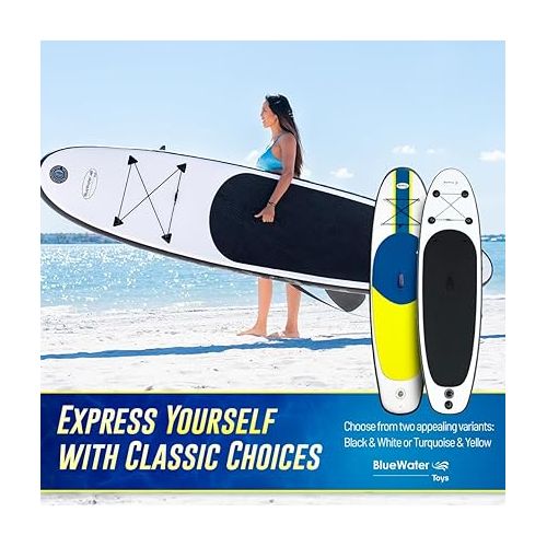  Portable Inflatable Stand Up Paddle Board Kit with Pump, Backpack, Coil Leash, and Repair Kit, SUP 350 Pound Limit, 11 Feet by 34 Inches