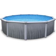 Blue Wave Martinique 27-Feet Round 52-Inch Deep 7-Inch Top Rail Metal Wall Swimming Pool Package