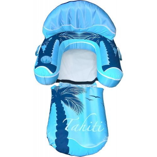  Blue Wave Drift + Escape Inflatable Pool Lounger, Blue