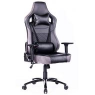 Blue Whale Big and Tall Gaming Chair PC Computer Video Gaming Chair with Massage Lumbar Cushion Ergonomic Gamer PU Leather Chair High Back Office Desk Reclining Chair with Heavy Du