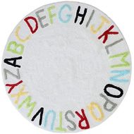 [아마존베스트]Blue page Round ABC Kids Carpet Children Educational and Learn Fun Rug, Hand Woven Alphabet Baby Crawling Mat, Activity Centerpiece Play Mat - Ideal Gift for Boys Girls Bedroom Play/Game Roo