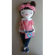 BlueButterfliesWorld Sophie, rag doll, cloth doll, fabric doll, hand made doll, home made doll, OOAK rag doll, OOAK hand made doll, OOAK cloth doll, art doll