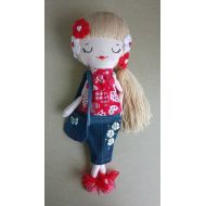 BlueButterfliesWorld Sophie, rag doll, cloth doll, handmade doll, fabric doll, homemade doll, art doll, ooak rag doll, ooak cloth doll, ooak fabric doll, toy