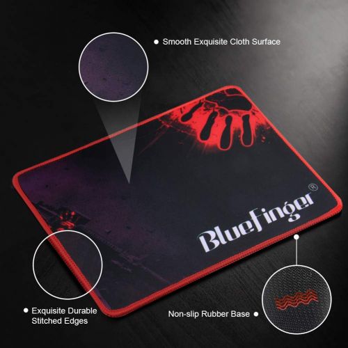  BlueFinger RGB Gaming Keyboard and Backlit Mouse Combo, USB Wired Backlit Keyboard, LED Gaming Keyboard Mouse Set for Laptop PC Computer Game and Work