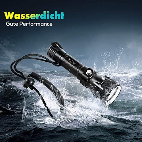  BlueFire Tauchen Taschenlampe, 1200LM XM-L2 LED Tauchlampe, Professionelle Helle Wasserdicht Sicherheit Unterwasser Lampe mit Handschlaufe