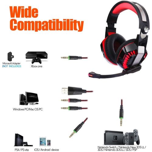  [아마존 핫딜]  [아마존핫딜]BlueFire Professional Stereo Gaming Headset for PS4, Xbox One Headphones with Mic and LED Lights for Playstation 4, Xbox One, PC (Blue)