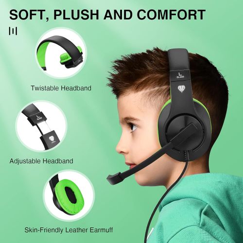  [아마존베스트]BlueFire 3.5mm Bass Stereo Over-Ear Gaming Headphone PS4 Gaming Headset with Microphone and Volume Control Compatible with PS4, New Xbox One, Xbox One S, Xbox One X, PC（Green）