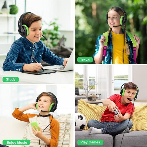  [아마존베스트]BlueFire 3.5mm Bass Stereo Over-Ear Gaming Headphone PS4 Gaming Headset with Microphone and Volume Control Compatible with PS4, New Xbox One, Xbox One S, Xbox One X, PC（Green）