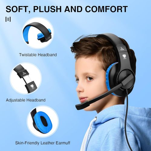  [아마존베스트]BlueFire 3.5mm PS4 Gaming Headset Bass Stereo Over-Ear Gaming Headphone with Microphone and Volume Control Compatible with PS4, New Xbox One, Xbox One S, Xbox One X, Nintendo Switc