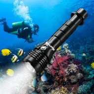 BlueFire Professional 2000LM CREE XHP-50 Scuba Diving Flashlight Submarine Light 150M Underwater Diving Torch Light with 26650 Batteries and Charger