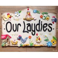 BlueFishStudiosShop Hen House Sign, custom made and hand painted ceramic plaque