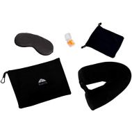 [아마존 핫딜] [아마존핫딜]BlueHills Premium Memory Foam Neck Travel Twist Airplane Pillow in Super Soft Velvet Cover & Travel Accessories in Carry case Bag with Hand Luggage Belt and Carabiner Black (NeckPi