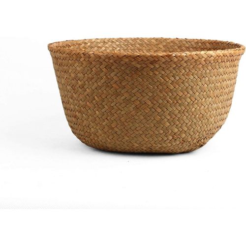  BlueMake Woven Seagrass Belly Basket for Storage Plant Pot Basket and Laundry, Picnic and Grocery Basket (Large, Original)