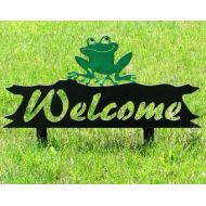 BlueMesaMetalArts Frog, Welcome Sign,Silhouette, Home Decor, Yard Art, Metal Art, Steel, Whimsical, Metal Sign