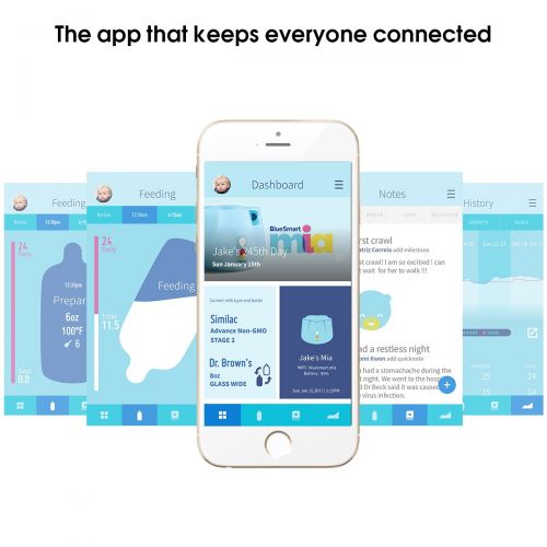  BlueSmart Technology BlueSmart mia (Blue) Smart Baby Feeding Monitor - Track & Analyze Babys Feeding in Real-Time