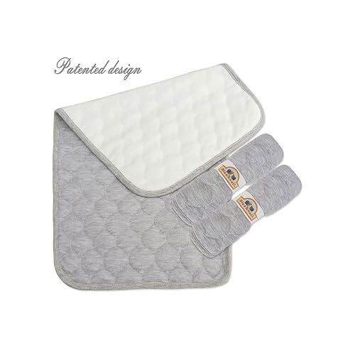  BlueSnail Quilted Thicker Waterproof Changing Pad Liners 3 Count(Gray)