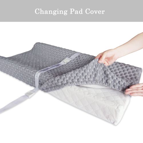  [아마존베스트]Super Soft and Comfy Changing Pad Cover for Baby by BlueSnail (Gray)