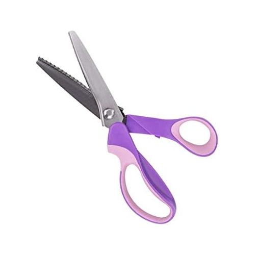  [아마존베스트]BlueSnail Pinking Shears, Stainless Steel Pinking Shears Comfort Grip Handled Professional Fabric Crafts Dressmaking Zig Zag Cut Scissors Sewing Scissors (9, Serrated, Purple)