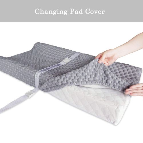  Super Soft and Comfy Bamboo Changing Pad Cover for Baby by BlueSnail (Gray)