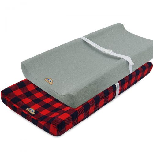  Super Soft and Stretchy Changing Pad Cover 2pk by BlueSnail (red buffola Plaid)