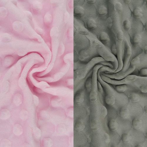  BlueSnail Ultra Soft Minky Dot Chaning Pad Cover 2 Pack (Gray+Pink, 2 Pack)