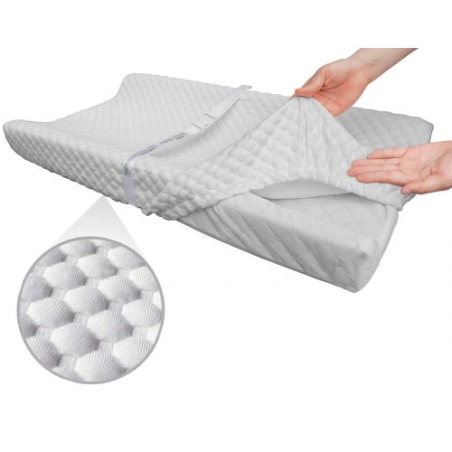  Super Soft and Comfy Bamboo Changing Pad Cover for Baby by BlueSnail (White)