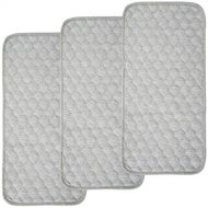BlueSnail Bamboo Rayon Quilted Thicker Longer Waterproof Changing Pad Liners for Babies 3 Count (Heather Gray)