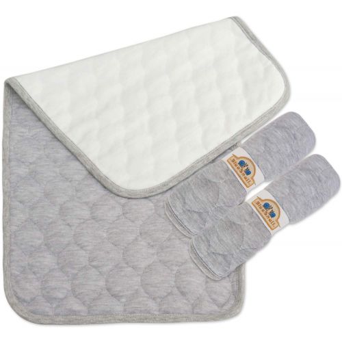  BlueSnail Bamboo Rayon Quilted Thicker Longer Waterproof Changing Pad Liners for Babies 3 Count (Heather Gray)