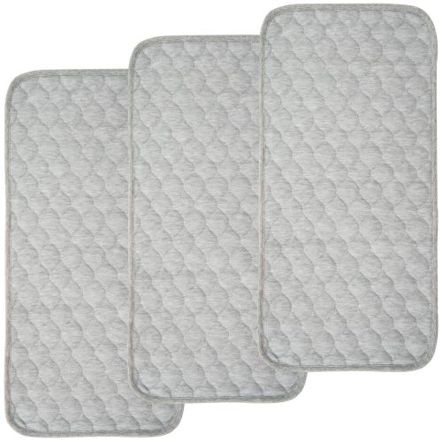  BlueSnail Bamboo Rayon Quilted Thicker Longer Waterproof Changing Pad Liners for Babies 3 Count (Heather Gray)