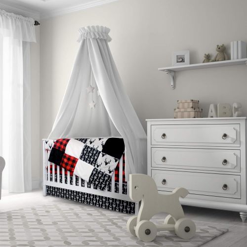  BlueSnail Crib Bedding Sets for Boys - 4 Piece Woodland Set for Baby boy Rustic Nursery Decor | Quilt Blanket, Crib...