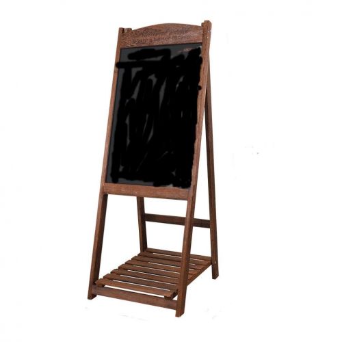  Blue_Bright Wood Frame Chalkboard LED Rustic Easel Erasable Memo Drawing Board Stand Shelf Coffee Color