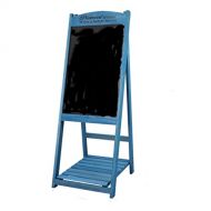 Blue_Bright Rustic Wood Frame LED Easel Chalkboard Erasable Drawing Memo Board Stand Shelf Blue Color