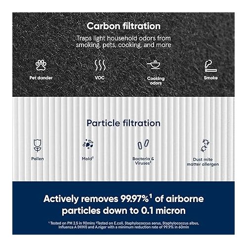  BLUEAIR Blue Pure 211+ Auto Genuine Replacement Filter, Particle and Activated Carbon, fits Blue Pure 211+ Auto Air Purifier