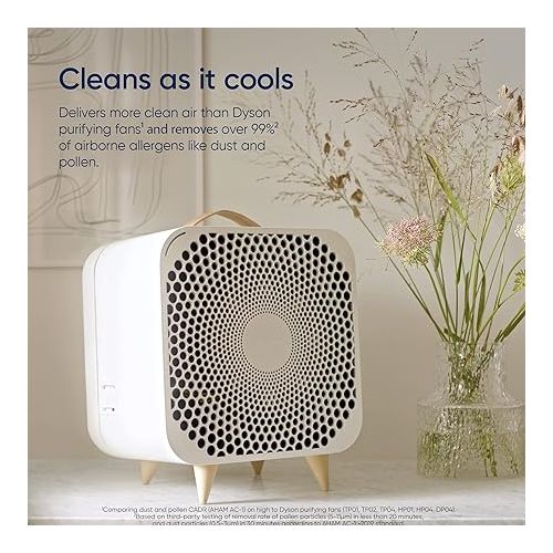  BLUEAIR Pure Fan Auto, 3-Speed HEPASilent Room Fan, Cools + Cleans, Removes Allergens Dust Pollen for Floor Table Desk and Bedrooms, White, Medium