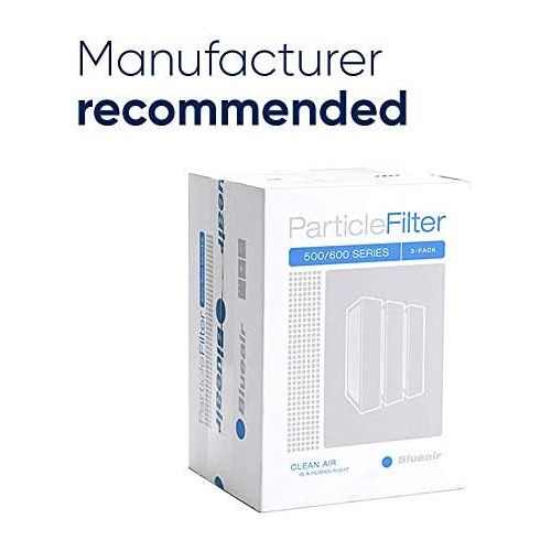  [아마존베스트]Blueair 501FILT/3PK Classic Replacement Filter, 500/600 Series Genuine Particle Filter, Pollen, Dust, Removal 501, 503, 510, 550E, 555EB, 601, 603, 650E, 505, 605