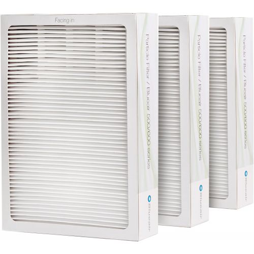  [아마존베스트]Blueair 501FILT/3PK Classic Replacement Filter, 500/600 Series Genuine Particle Filter, Pollen, Dust, Removal 501, 503, 510, 550E, 555EB, 601, 603, 650E, 505, 605