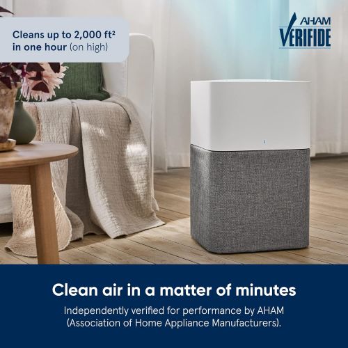  BLUEAIR Blue 211+ Auto HEPASilent 23dB Air Purifier for Large Rooms up to 2640sqft, Wildfire, Removes 99.97% of Smoke Allergens Pollen Dust Pet Odor Virus, Washable Pre-Filter, Gra