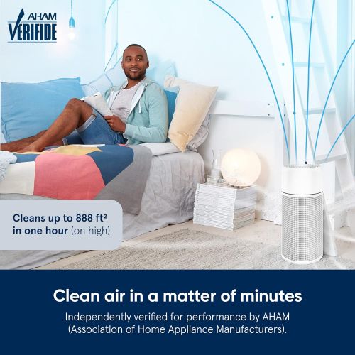  BLUEAIR Air Purifier for Home Allergies Pet Dander Viruses in Small Rooms, 3 Stage Filtration, Removes 99.97% Pollen Dust Mold Viruses, Blue 411+ with Washable Pre-filter