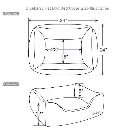  Blueberry Pet Heavy Duty Pet Bed or Bed Cover, Removable & Washable Cover w/YKK Zippers, Shop a Whole Bed with Cover for Change