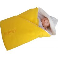 BlueberryShop Luxurious Fleece Very Warm Swaddle Wrap Blanket Sleeping Bag Baby Shower Gift Present 0-3m (0-3m) (78 x 78 cm) Yellow Giraffe