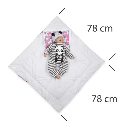  BlueberryShop Cotton Baby Swaddle Wrap Bedding Blanket with Pillow | Sleeping Bag for Newborns | Intended for Kids Aged 0-3 Months | Perfect as a Baby Shower Gift | 78 x 78 cm | Cr